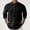 F-320Black, variant on ZHOGXU Men's Summer Shirt 3/4 Sleeve Stand Collar Solid Color Buttons Fashion Comfortable Blouse For Casual Daily Wear,Black,L