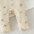 thumbnail image 7 of Faraee Newborn Baby Girl Floral Romper Set Waffle Knit Long Sleeve Ruffle Jumpsuit with Bow Headband 0 3 6 9 Months Infant Fall Winter Outfit, 7 of 7