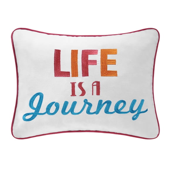 A Journey Needlepoint Embroidered Throw Pillow, 12" x 16"