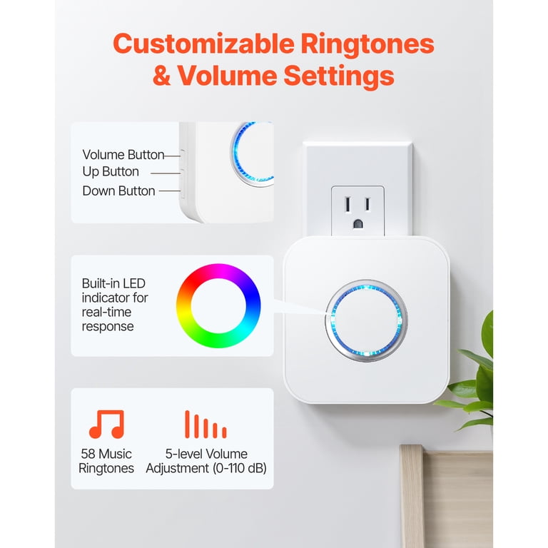 KFFKFF Wireless Door Chime with 656 ft Range photo 3