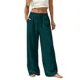 thumbnail image 4 of Mifsaly Summer Linen Pants Women Wide Leg High Waisted Pant Drawstring Lightweight Flowy Beach Vacation Casual Loose Trousers 2026 S, 4 of 9