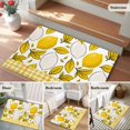 thumbnail image 5 of Yellow Lemon Entryway Rug 2'x3'&nbsp; Non Slip Front Door Mats, Summer Botanical Leaves Plaid Entrance Rugs Indoor Outdoor Carpet, Washable Floor Mats Small Area Rug for Bedroom Kitchen, 5 of 8