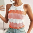 thumbnail image 2 of AherBiu Halter Tank Tops for Women Knitted Striped Crewneck Sleeveless Summer Camisole Vacation Shirts, 2 of 3