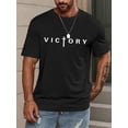 thumbnail image 2 of Design Sense Of Letter VICTORY Printed, Men's Casual Trendy Fashion Crew Neck T-shirt For Summer And Spring Tee For Adult, Men, Women, Teen, Teenager, Adolescent, Youth, 2 of 4