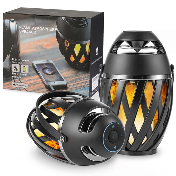 Altavoces Bluetooth para exteriores INSSISAIN impermeables con llama LED