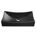 thumbnail image 4 of Aquaterior 26" Black Rectangle Bathroom Vessel Sink Above Counter Porcelain Pop up Drain, 4 of 10