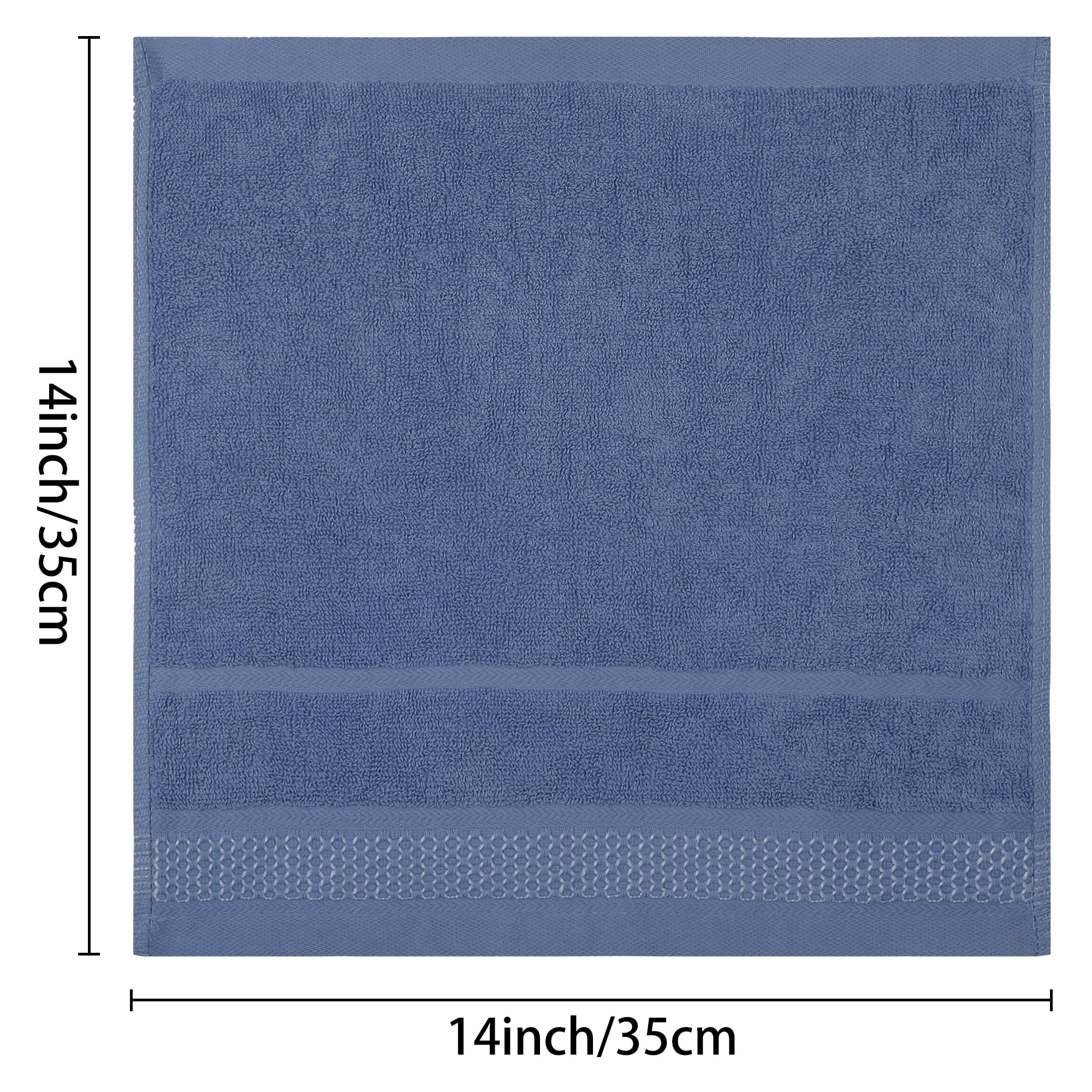 Unique Bargains Cotton Wash Cloths for Face Striped Face Cloths Highly Absorbent Towels Blue