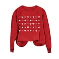 thumbnail image 4 of Penkiiy Chandail en Molleton Imprimé Cœur pour Femmes Manches Longues Col Rond Décontracté Ample Vintage Amour Graphique Chandail m Rouge, 4 of 5