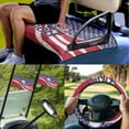thumbnail image 2 of Jeiento Golf Ball Golf Cart Accessories 4 Set Golf Cart Seat Cover Golf Cart Steering Wheel Cover Golf Cart Flags US Flag Golf Cart Seat Protector Steering Wheel Cover Decorations Golf Cart Banner, 2 of 5