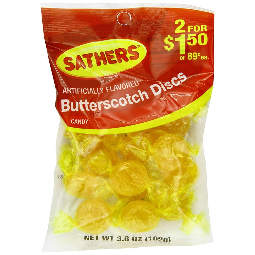 Farley's & Sathers Candy, Butterscotch Discs, 3.6 Ounce, Pack of 12