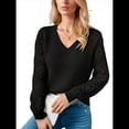 thumbnail image 2 of Suéter de Larga con Cuello en V para Mujer, Suéter de Otoño, Jersey de Punto. Negro XL, 2 of 10