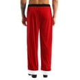 thumbnail image 2 of renvena Men's Christmas Santa Claus Costume Red Velvet Pajama Lounge Long Pants, 2 of 7