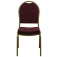 thumbnail image 6 of Flash Furniture 4 Pack HERCULES Series Dome Back Stacking Banquet Chair in Burgundy Patterned Fabric - Gold Frame, 6 of 7