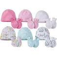 thumbnail image 4 of 12-Piece Baby Girls Cats Caps and Mitten Set, 4 of 8
