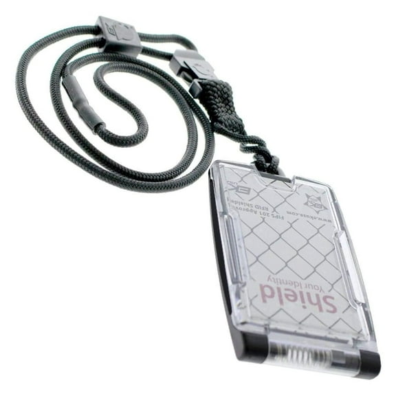 Black EK One Hander Shielded ID Badge Holder with Detachable Lanyard (10983) by EK USA