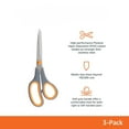 thumbnail image 4 of Scissors, 8" All Purpose Scissors 3-Pack, Ultra Sharp 2.0mm Thick Blade Shears Comfort-Grip for Office Desk Accessories Sewing Fabric Home Craft Teacher Supplies, Right/Left Handed, 4 of 8