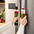 thumbnail image 3 of Christmas Door Handle Covers with Snowman Pattern, Set of 3, Red, Green, and White, for Kitchen Appliances and Cabinets, Decorations, 3 of 4