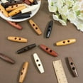 thumbnail image 3 of 32Pcs 8 Colors Oval Wooden Buttons 59x15mm 2 Holes Horn Toggle Shape Button Big Colorful Olive Wood Sweater Coats Sewing Accessories for Jacket Clothing DIY Art Craft Projects, 3 of 7