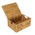 thumbnail image 5 of Household Essentials Rectangular Water Hyacinth Nesting Basket Set with Lid, Natural, Set of 3, 5 of 11