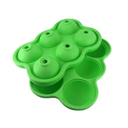 

iOPQO Cake Mould Silicone Ice Ball Mold Silicone Ice Ball Mold Silicone 6-hole Ice Ball Mold hockey mold (6-hole hockey puck) green Green
