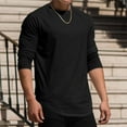 thumbnail image 3 of sageysalite Long Sleeve Tops for Men Casual Base Layer Crew Neck Pullover Basic Solid Color Lightweight Breathable Athletic Tops, 3 of 8