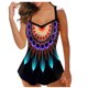thumbnail image 1 of Traje de Baño de Dos Piezas para Mujeres Impresión Strappy Back Set con Estilo Traje de Baño, Tops de Bikini Vintage Y Pantalones Cortos Modestos, 1 of 4