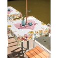 thumbnail image 2 of Outdoor Tablecloth with Umbrella Hole for Patio/Picnic/Party/Camping, Mother's Day Waterproof Table Cloth Square Cover Washable, Spring Watercolor Flowers Pink Love Heart (54"x 54"), 2 of 9