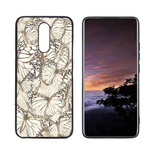 Compatible with LG X4 Phone Case, Butterfly jpg Case Men Women, Flexible Silicone Shockproof Case for LG X4