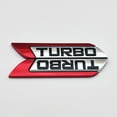 thumbnail image 4 of 2 * Red and Chrome Metal Turbo Logo Badge Racing Sport Bagde Fender Stickers 3D Stickers-, 4 of 4