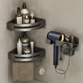 thumbnail image 4 of Support de Sèche-Cheveux Pliant pour Salle de Bain, Rangement pour Cheveux, Support de Rangement pour Bijoux avec 6ml d'Adhésif, 4 of 8