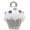 Vanilla, variant on Delight Jewelry Silver-tone Small White Cupcake with Crystal Sprinkles - Large Goldtone Crystal Initial - A - Charm Necklace, 17.5" 2"