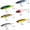 Multicolor, variant on WuPing 6 Pcs Whopper Fishing Lure, Bass Popper Lure kit, Topwater Fishing Lures with Rotating Tail with Storage Box, Floating Popper for Freshwater Saltwater