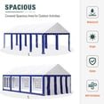 thumbnail image 3 of Summit Living 13'X26' Party Tent Outdoor Event Shelter Canopy with 8 Removable Sidewalls, White and Blue, 3 of 9