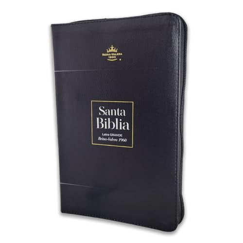 Biblia con Cierre Letra Grande 12 puntos RV1960 imit piel negro con indice