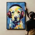 thumbnail image 4 of Labrador Retriever Wall Art - Funny Dog Canvas Canvas for Kids' Room 11x17inch - Colorful Puppy with Earphone Pictures Framed Ready to Hang, 4 of 4