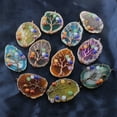 thumbnail image 5 of Nvzi Colgante de collar con 7 cuentas redondas de piedra, colgante enrollado en alambre de color cobre antiguo, decoración colgante retro (púrpura), 5 of 5