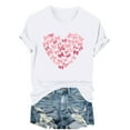 thumbnail image 2 of YTCAMLO Valentine's Day Shirts for Women Casual Basic Short Sleeve T Shirts Pink Bowknot Tunic Tops Cute Graphic Tees Spring Clothes, White1 XL, 2 of 6