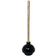 Premium Bathroom Toilet Plunger Suction Cup with Wooden Handle Fix Clogged Toilets - 6.5" for Efficient Suction