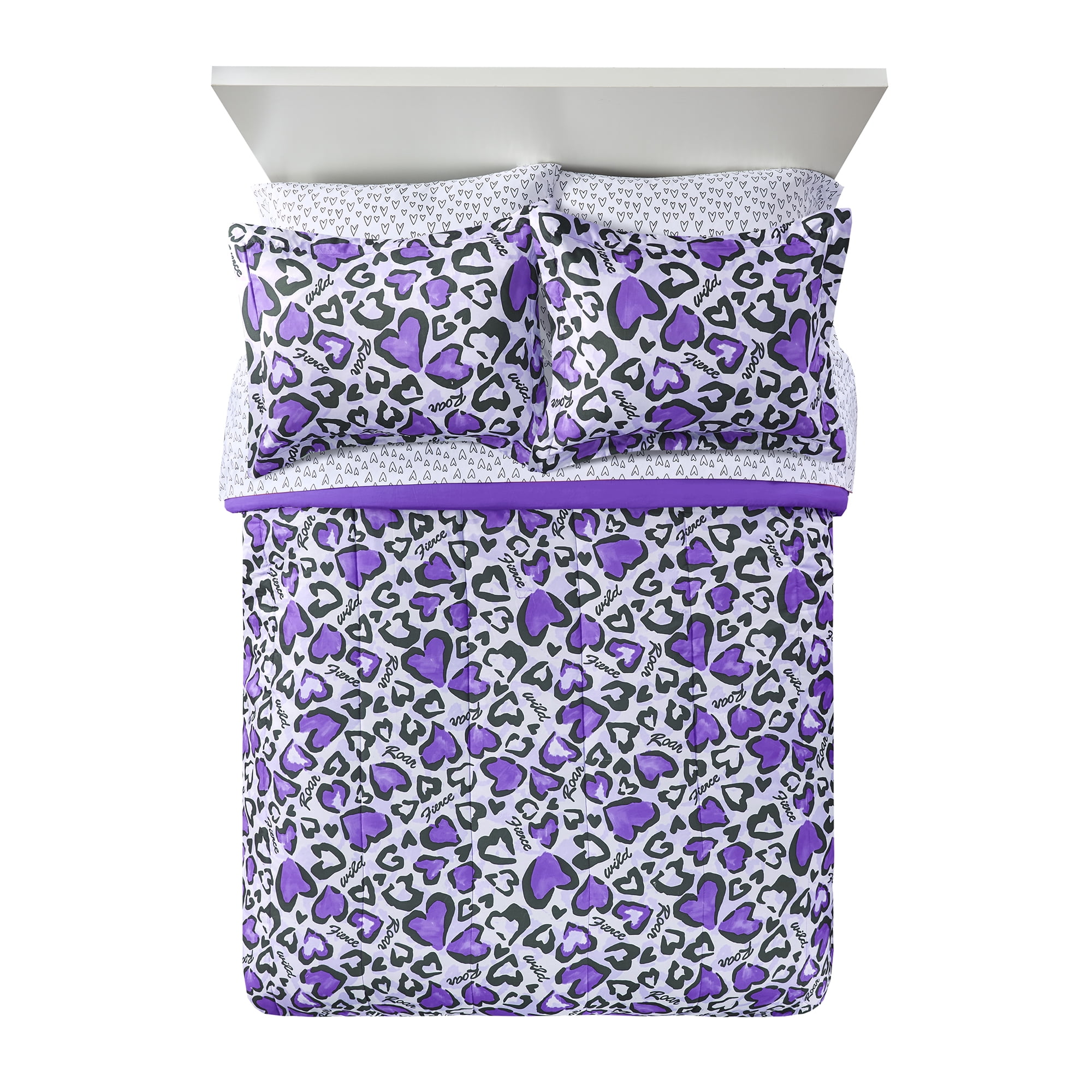 Your Zone Cheetah Print Microfiber 7 Piece Bed in a Bag ...