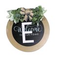 thumbnail image 1 of CSChome Door Sign Front Door Wreath A Z 26 Letters Round Sign with Fake Flower Rural Style Last Name Hanging Sign, 1 of 7