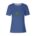 thumbnail image 3 of Mujeres Manga Corta de Verano Tops Impreso Sudadera Casual, Cuello Redondo Blusa Ligera para la Primavera Y el Verano, 3 of 7