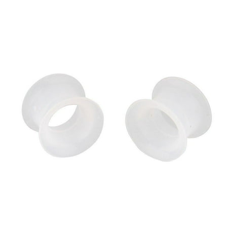 Ultra Thin Wall - Pair of Clear gauges Ultra Thin Walled Silicone Double Flared Flexi EarTunnels 6 Sizes to Choose