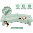 thumbnail image 3 of HDCAXKJ Washable L Shape Sofa Covers Reversible Sectional Couch Covers Corner Sofa Slipcovers Blankets Sofa Cover for Living Room Home Decor,91"x276",Light Cyan, 3 of 10