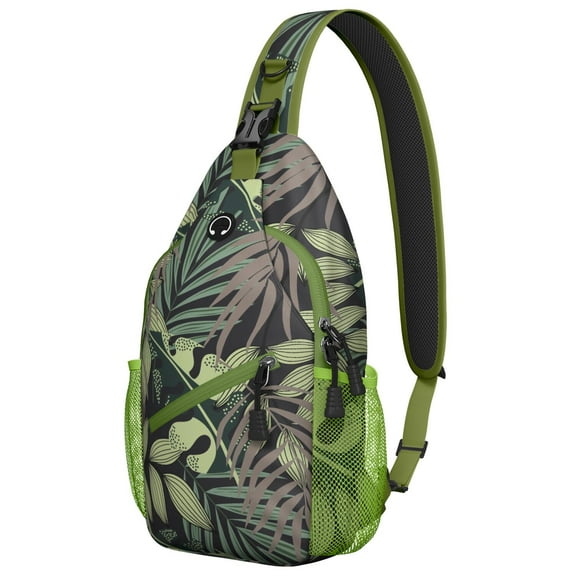 Tropical Floral Sling Bag for Women & Men - Anti-Theft Crossbody Chest Bag with Spacious Pockets - Perfect for Hiking, Travel, Beach