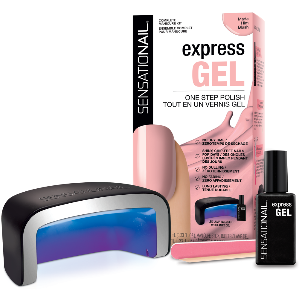 Sensationail Express Gel Nail Polish Kit (Pink), Made Him Blush, 0.33 fl oz