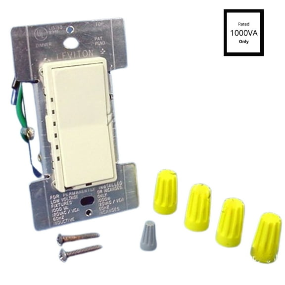 Leviton MDM10-1LA Almond Decora Rocker Dimmer Light Switch Multi-Way 1000W