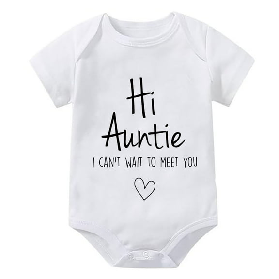 Hi Auntie I Can't Wait To Meet You Pregnancy Announcement Infant Baby Bodysuit Baby Boy Girl Clothes Newborn Romper