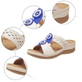 thumbnail image 5 of Dakaela Women Orthotic Slides Comfortable Walking Sandals Arch Support Bohemian Summer Shoes Blue 7.5, 5 of 7