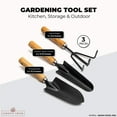 thumbnail image 5 of Clearance Set Black Iron Gardening Tools Set with Mango Wood Handle - Mini Hand Trowel, Transplanter, Hand Rake Cultivator, 5 of 15