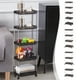 thumbnail image 1 of Carro móvil de almacenamiento en el suelo | Gran organizador de estanterías ajustable de 3 niveles con ruedas | Portasnacks polivalentes para cocina y baño | Plástico negro | 1 Unidad, 1 of 6